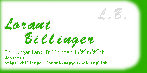 lorant billinger business card